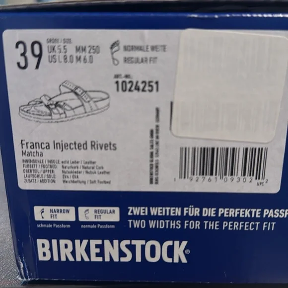 Birkenstock Franca Injected Rivets Sandals - Size 39 - Matcha - Picture 6 of 8